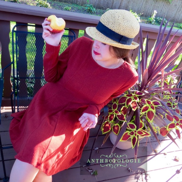 Anthropologie Dresses & Skirts - ANTHROPOLOGIE DOLAN Piper Red Long Sleeve Dress L